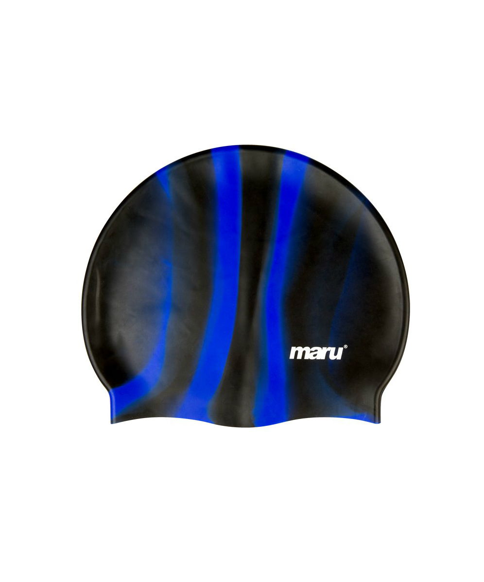 Badekappe aus Silikon - Schwarz und Blau