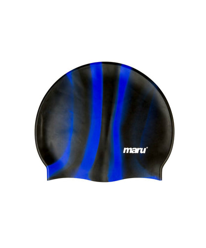 Badekappe aus Silikon - Schwarz und Blau