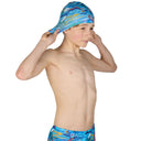 Silicone Swim Cap - Blue Hawaii Print