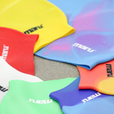 Silicone Swim Cap - Blue, Pink and Purple