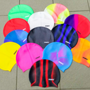 Silicone Swim Cap - Blue, Pink and Purple