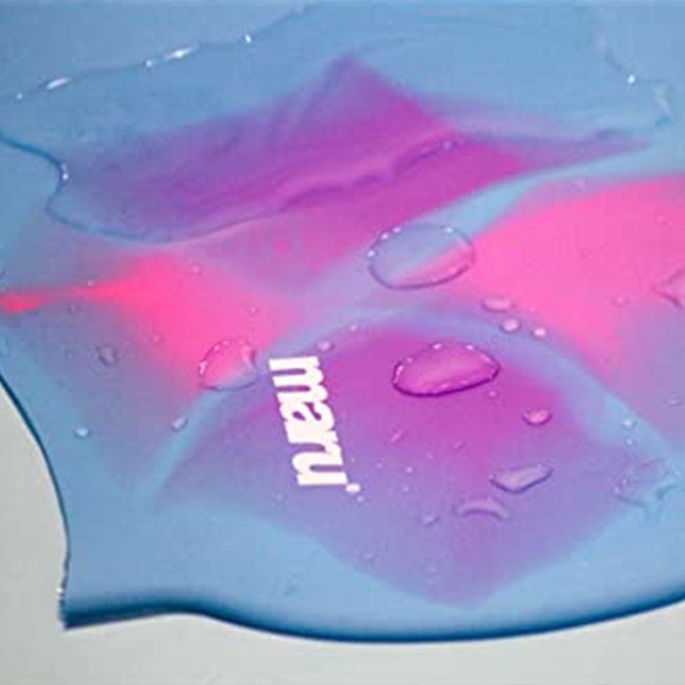 Silicone Swim Cap - Blue, Pink and Purple