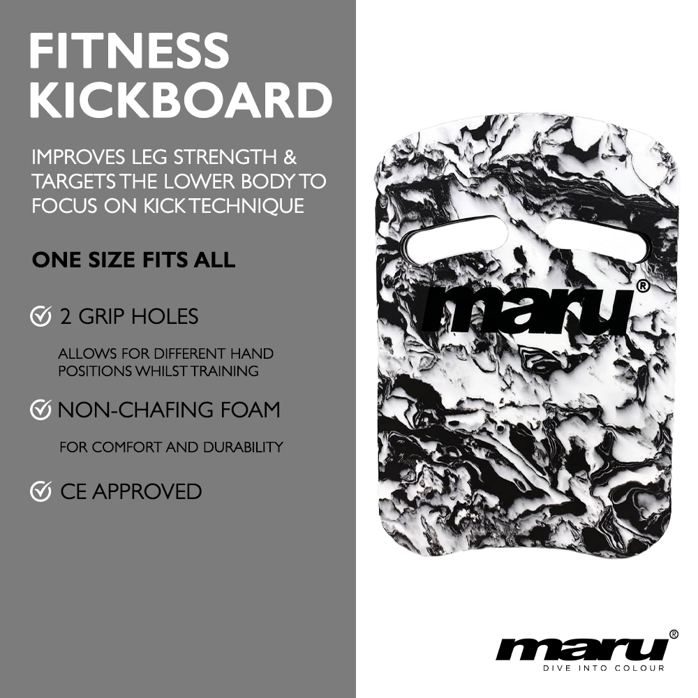 Planche de natation - Tourbillon noir et blanc