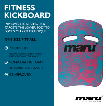 Kickboard - Blauer und rosa Wirbel