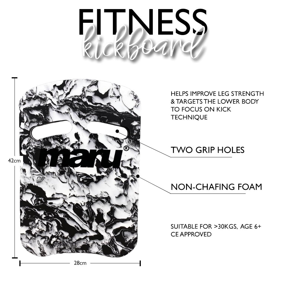 Planche de natation - Tourbillon noir et blanc