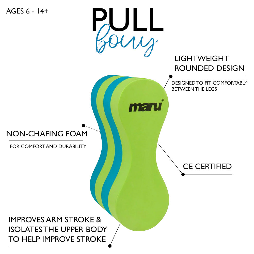 Junior Pull Buoy - Blau und Limettengrün