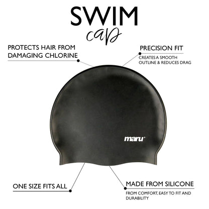 Bonnet de bain en silicone - Noir