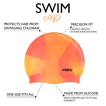 Silicone Swim Cap - Orange Shades