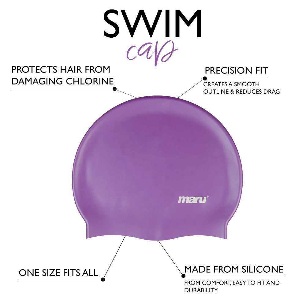 Silicone Swim Cap - Purple