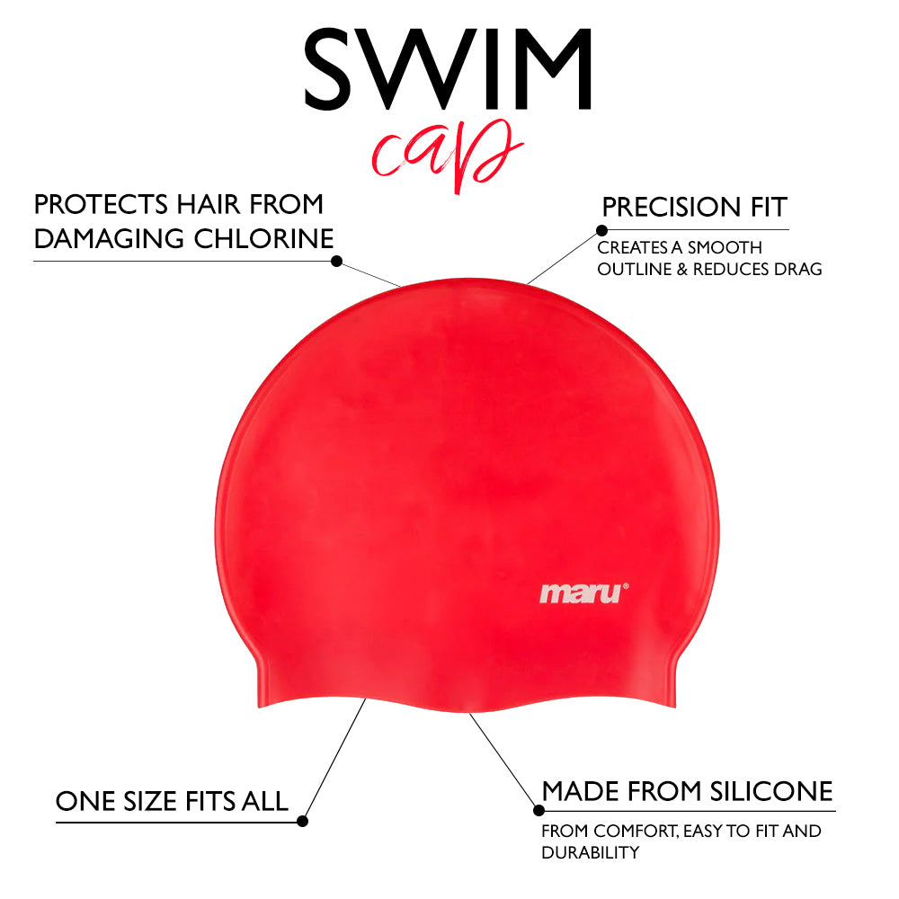 Silicone Swim Cap - Red