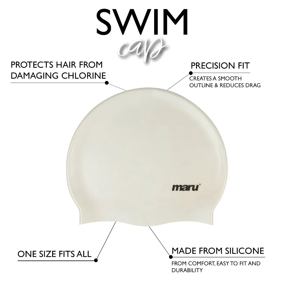 Silicone Swim Cap - White