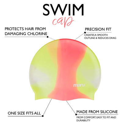 Silicone Swim Cap - Yellow and Red