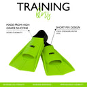 Maru Swim Training Fins - Neon Lime/Black