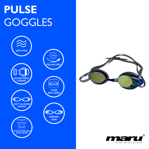 Pulse Mirror Anti-Fog Goggles-Blue/Silver