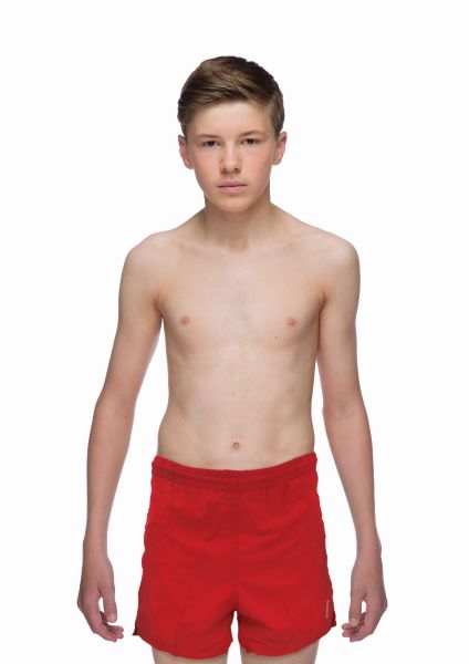 Solid Tactel Boys Swimming Short (Red)